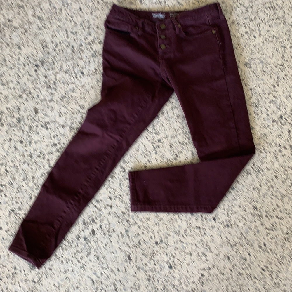 Burgundy jeans mid-rise skinny size 2/26R